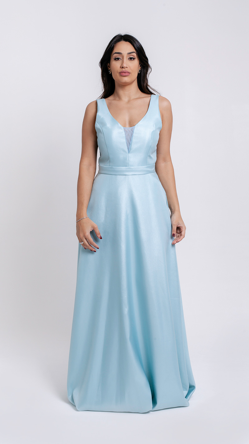 VESTIDO LONGO ZIBELINE REGATA COM CINTO 