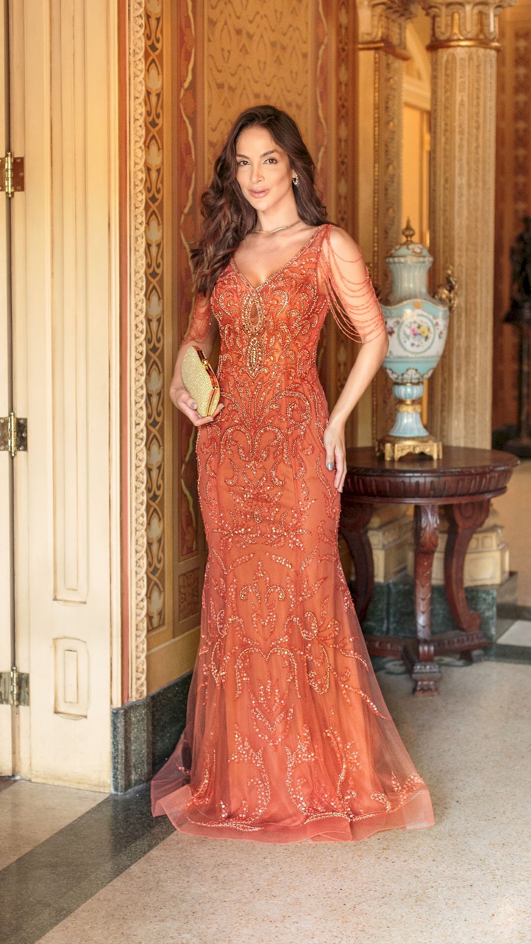 VESTIDO LONGO SEREIA PEDRARIA 